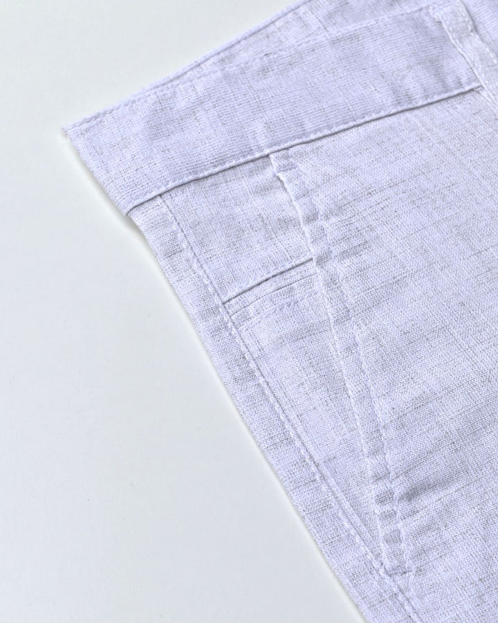 White Galaxy Printed - 2 way stretch - COTTON LINEN PANT