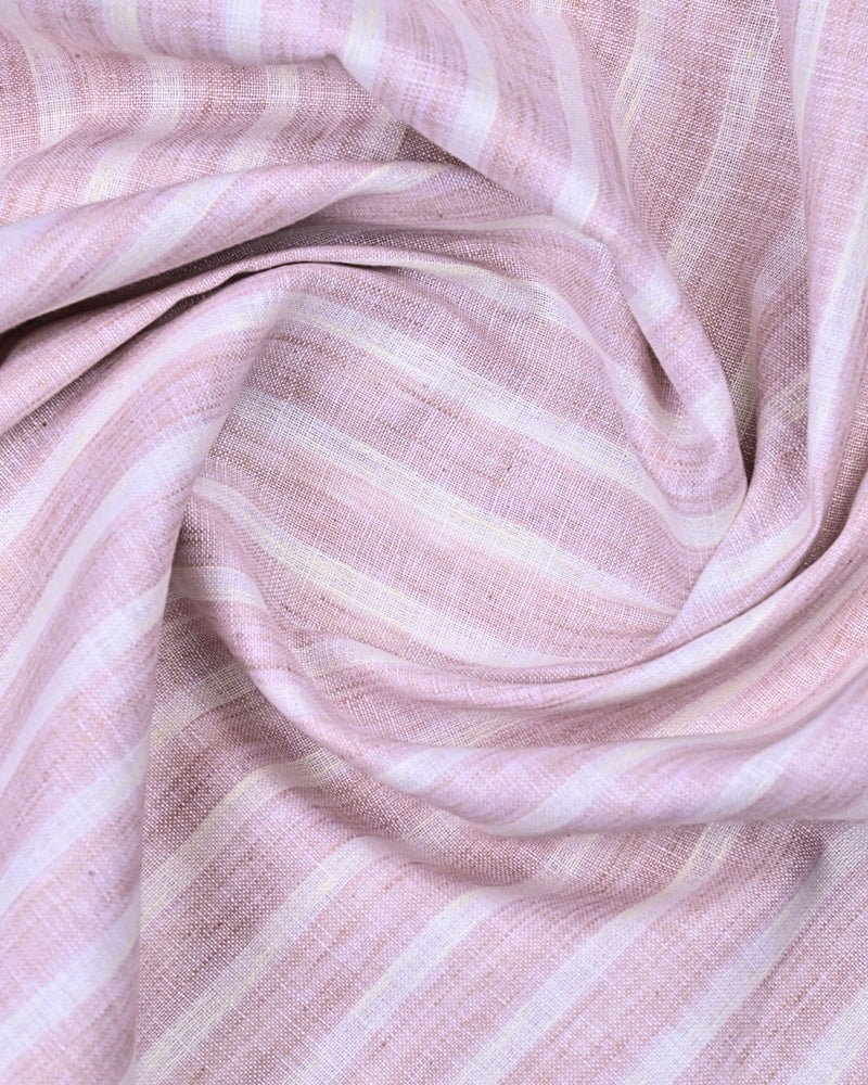 Mild Maroon & Yellow Stripes -Full-Bamboo Linen