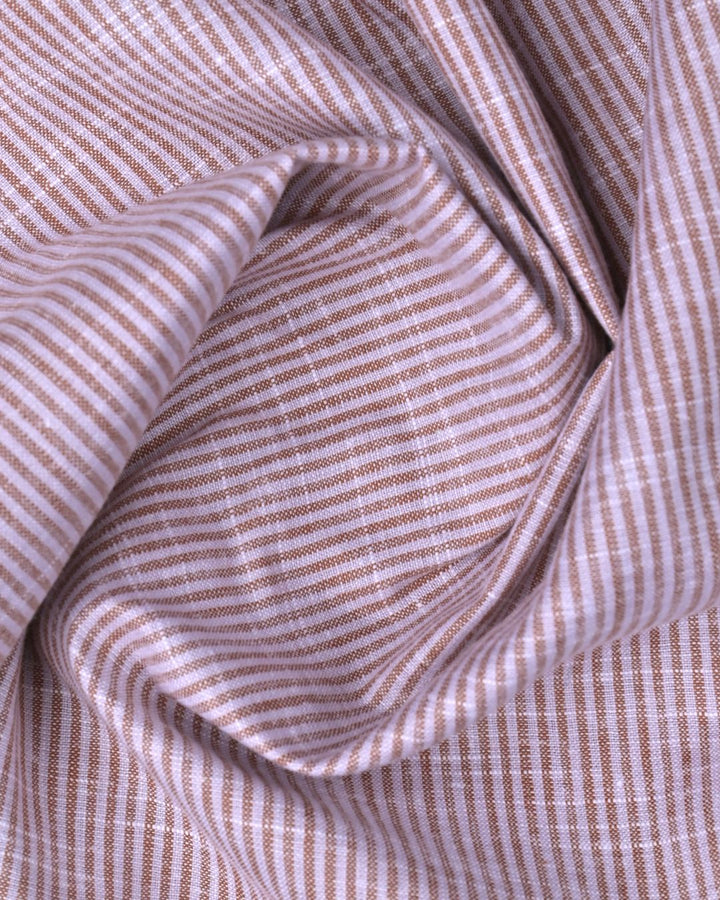 Orange Fine Stripes -Full-Bamboo Linen