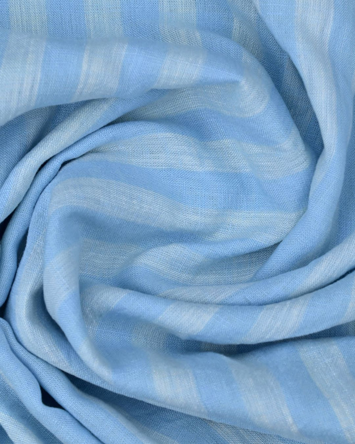 Twin Blue Stripes -Full-Cotton Linen Shirt