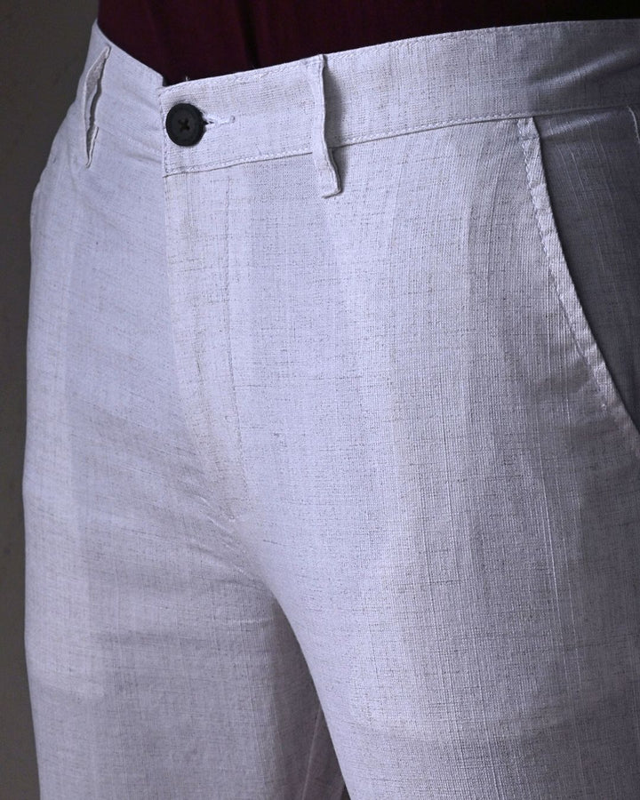 White Galaxy Printed - 2 way stretch - COTTON LINEN PANT
