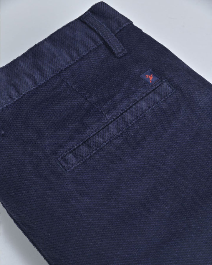 Midnight Navy Hex Printed - Corduroy Pant