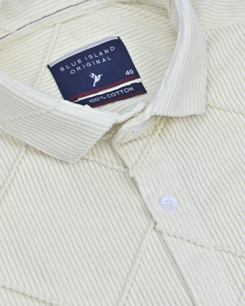 Cream Thread Checks - Full-Corduroy Shirt