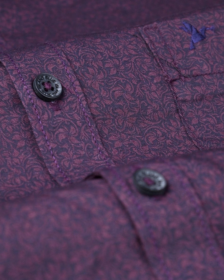 Dark Wine Flower Print -Full-Stain Proof