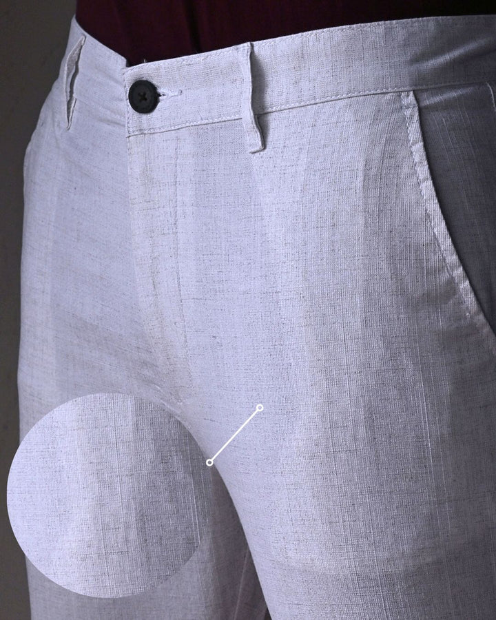 White Galaxy Printed - 2 way stretch - COTTON LINEN PANT