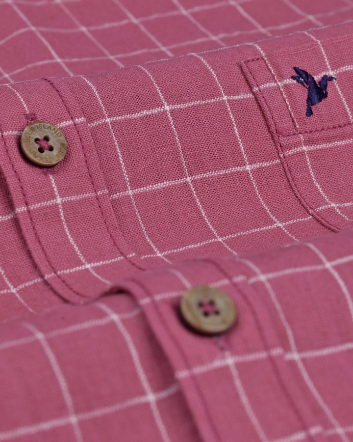 Rose Box Checks -Full-Cotton Linen Shirt