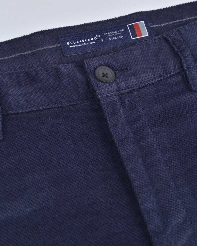 Midnight Navy Hex Printed - Corduroy Pant
