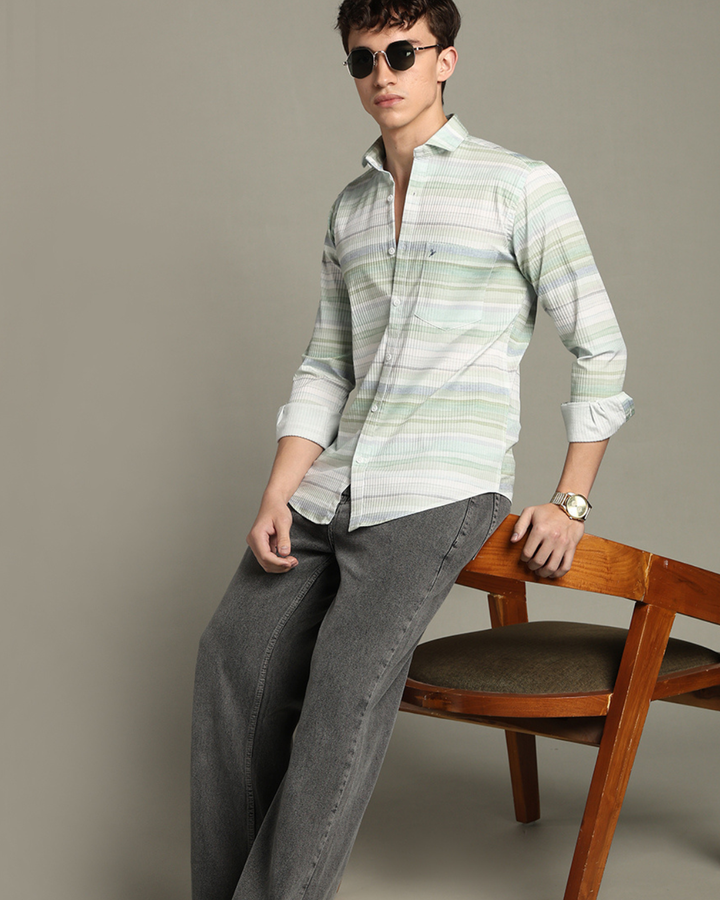 Hawai Green Stripes -Full-Stain Proof