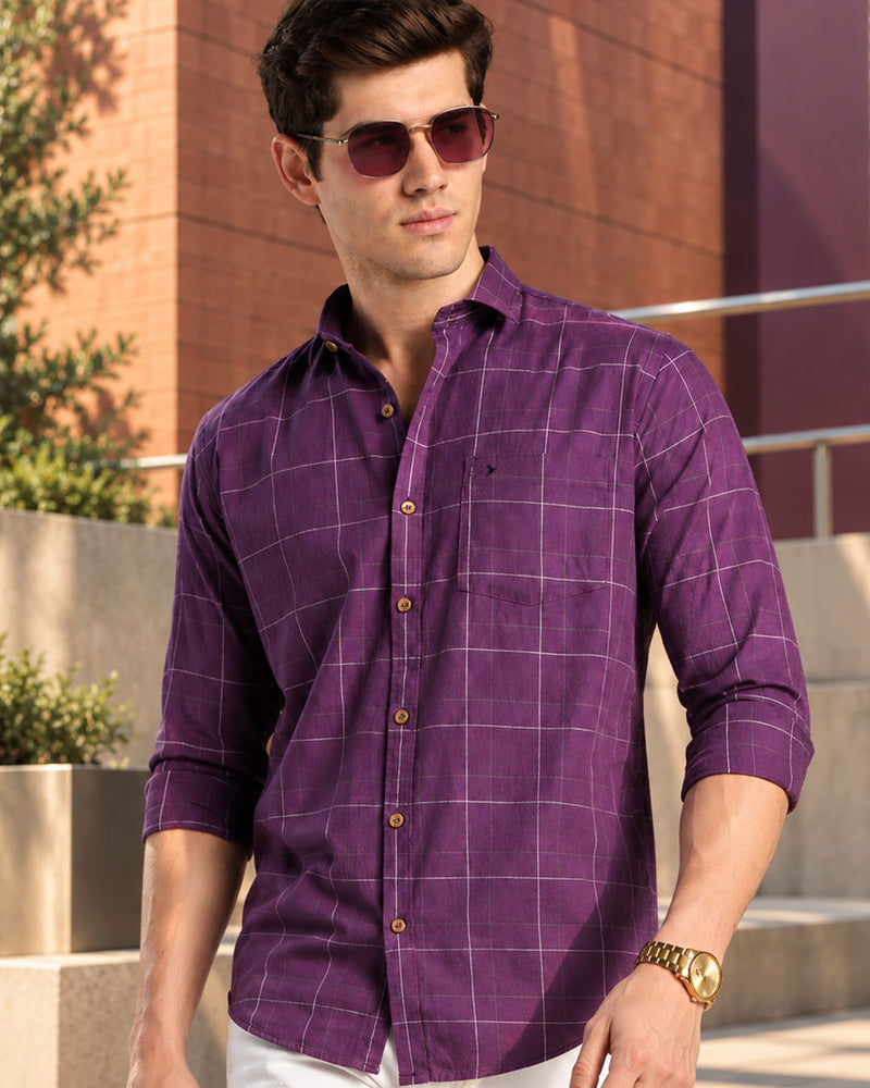Dark Purple Checks -Full-Stain Proof