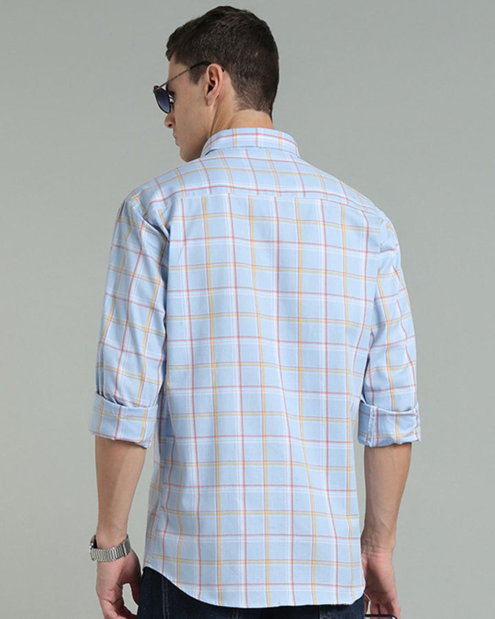 Sky Blue Multi Colour Checks -Full-Stain Proof