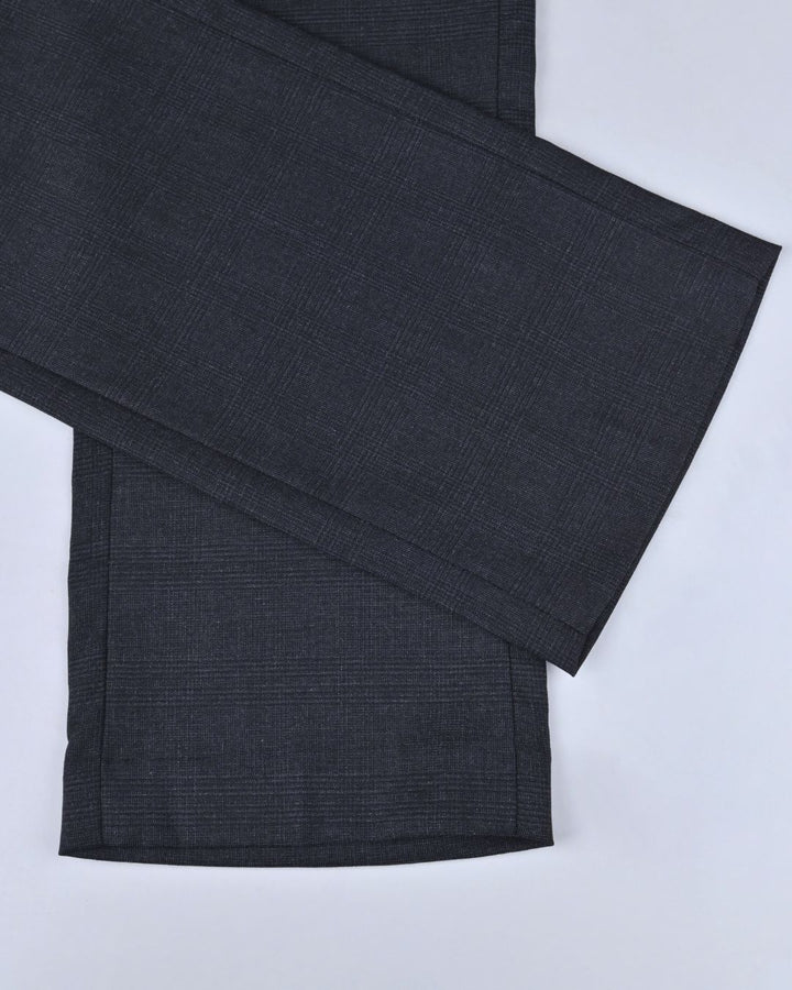 Metal Black Cross Line Checked - Wrinkle free Formal Pant