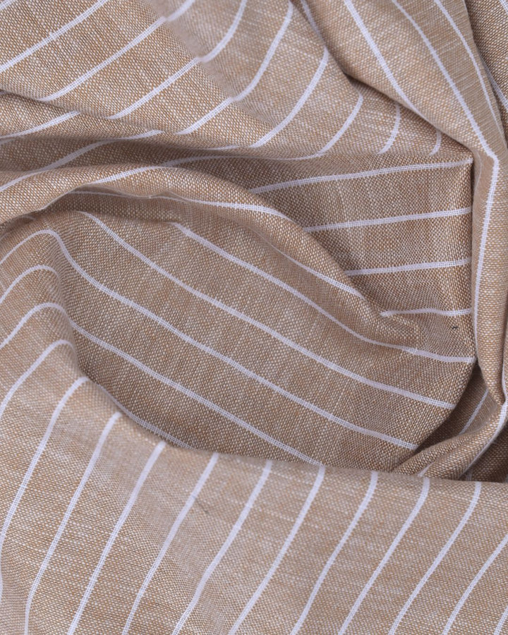 Copper Brown Stripes -Full-Bamboo Linen