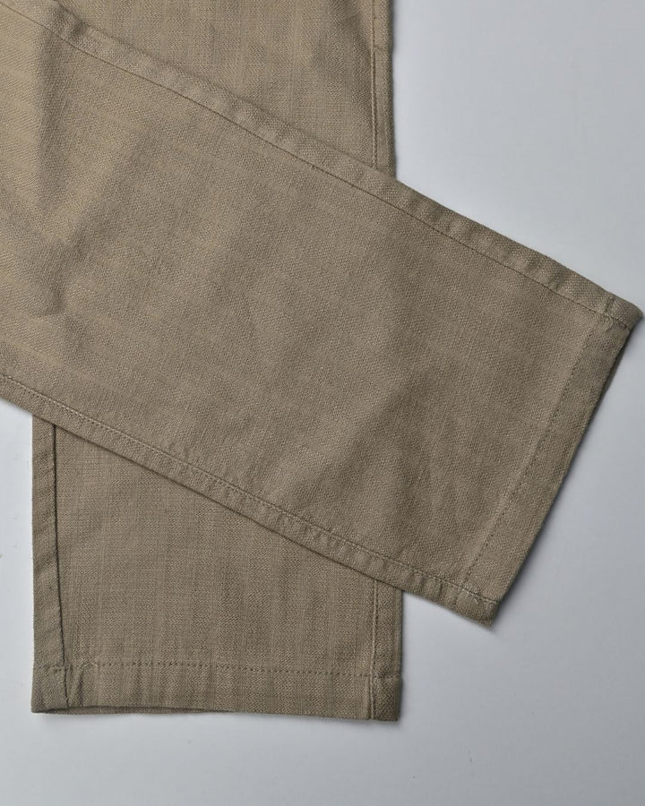 Desert Brown Grain Stripes - 2 way stretch - COTTON LINEN PANT