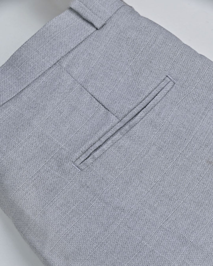 Light Grey Mesh Checks - Wrinkle free Formal Pant