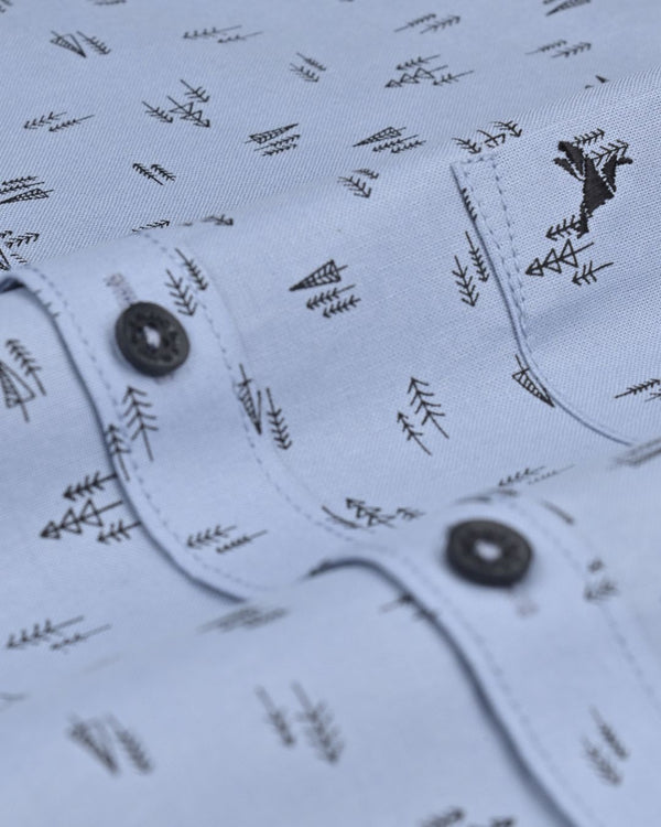 Bluish Grey Print -Full-Stain Proof