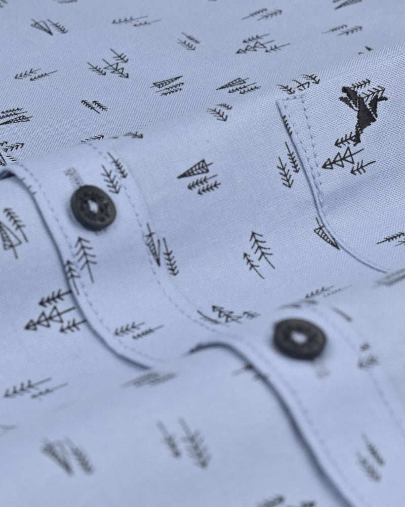 Bluish Grey Print -Full-Stain Proof