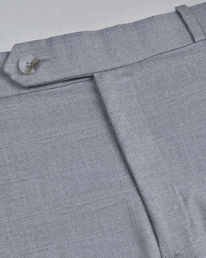 Light Grey Mesh Checks - Wrinkle free Formal Pant