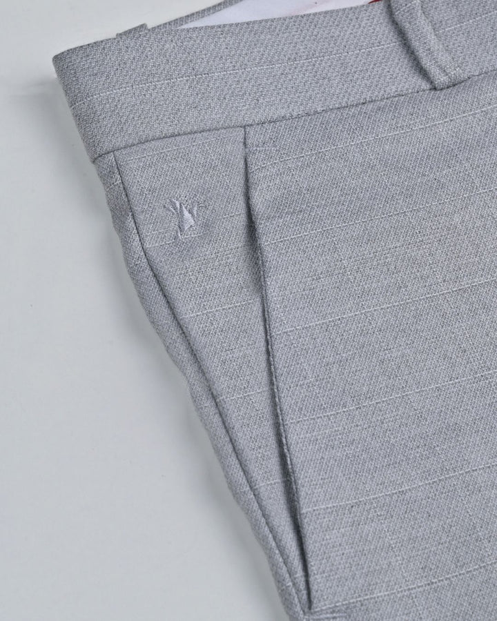 Light Grey Mesh Checks - Wrinkle free Formal Pant