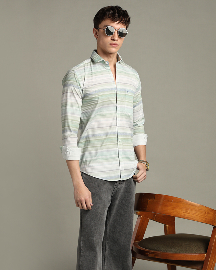 Hawai Green Stripes -Full-Stain Proof