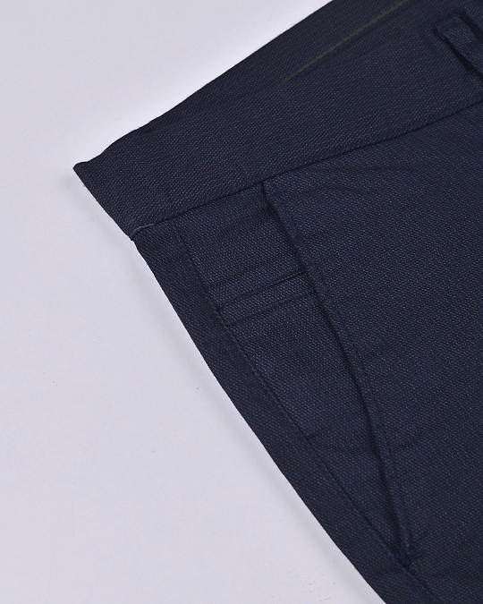 Navy Mix Dot Printed - 2 way stretch - COTTON PANT