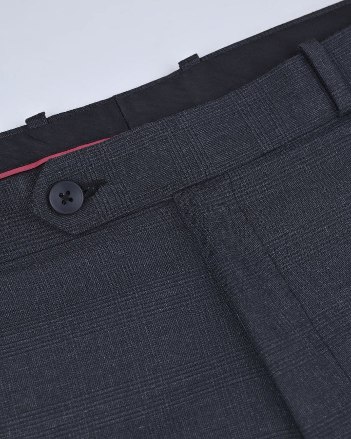 Metal Black Cross Line Checked - Wrinkle free Formal Pant