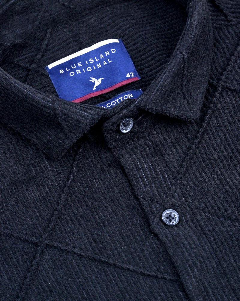 Black Thread Checks - Full-Corduroy Shirt