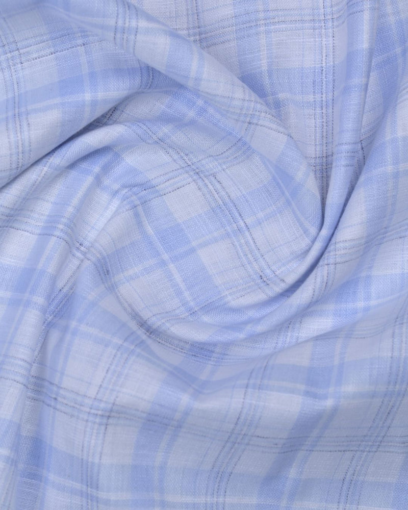 Multi Blue Line Checks -Full-Bamboo Linen