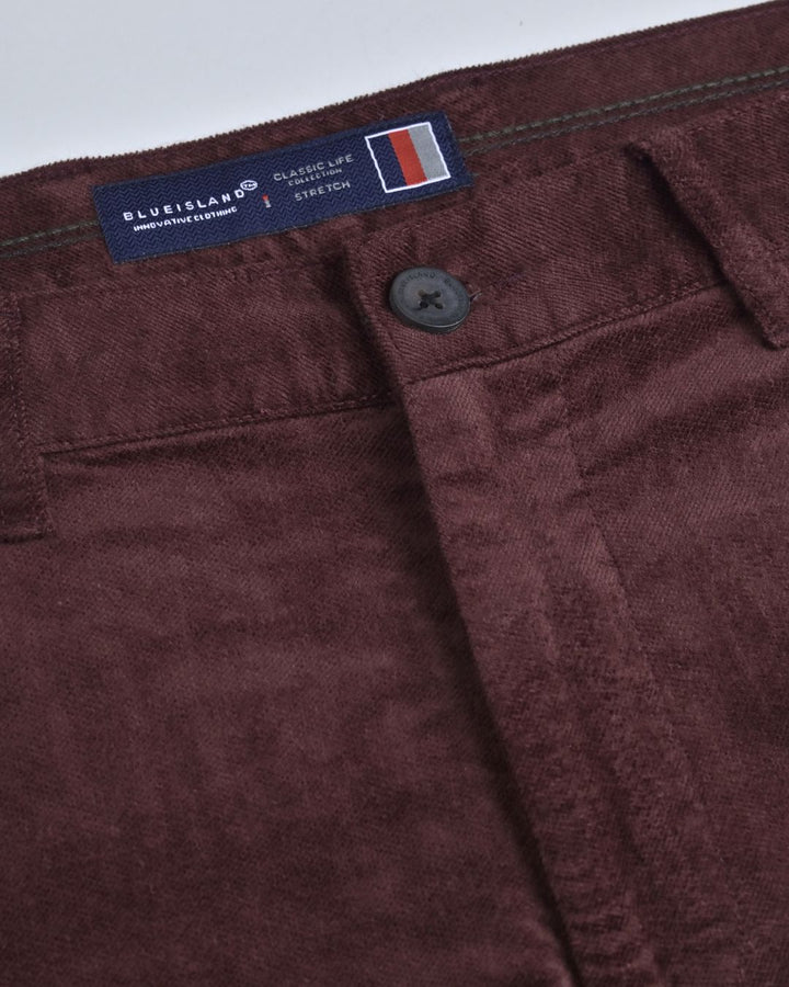 Bronze Brown Printed - Corduroy Pant