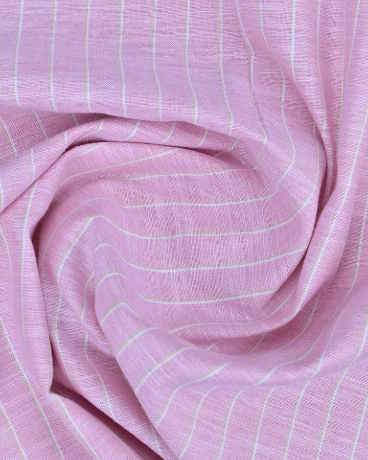 Multi Pink Line Stripes -Full-Bamboo Linen