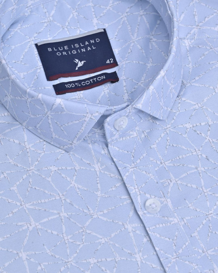 Sky Blue Web Print - Full-Stain Proof