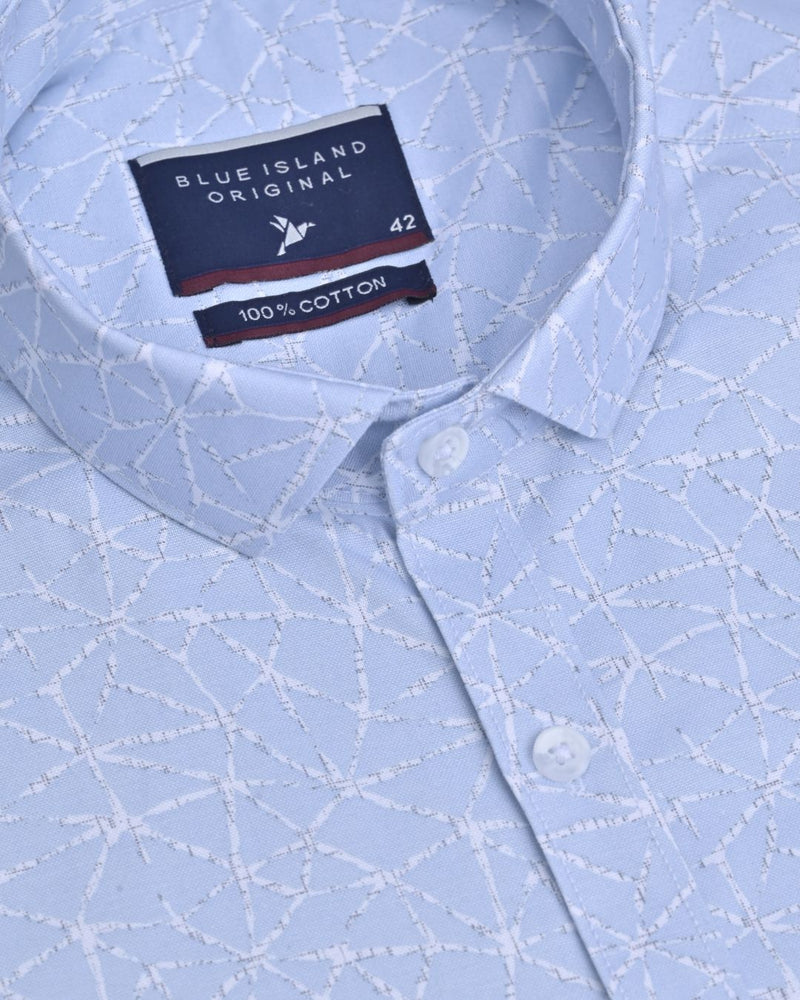 Sky Blue Web Print - Full-Stain Proof