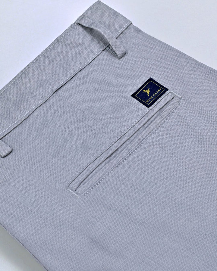 Grey Mini Checks - 2 way stretch - COTTON PANT