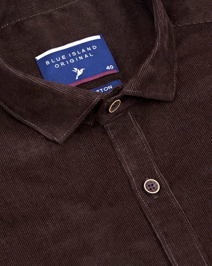 Dark Brown -Full-Corduroy Shirt