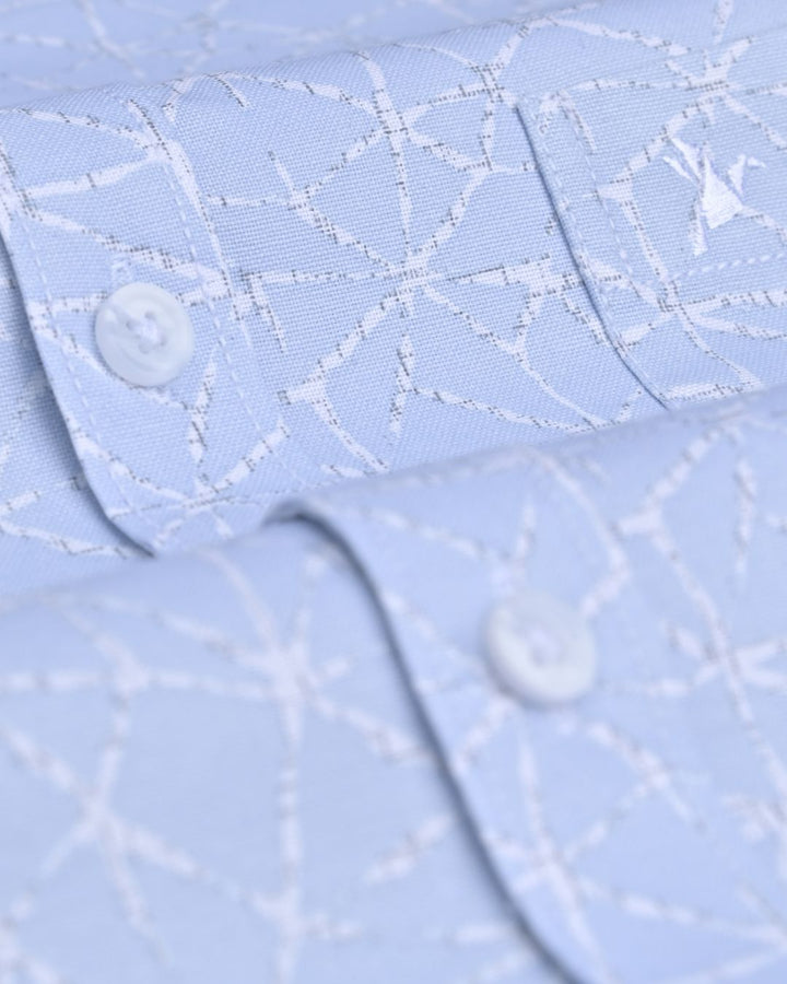 Sky Blue Web Print - Full-Stain Proof