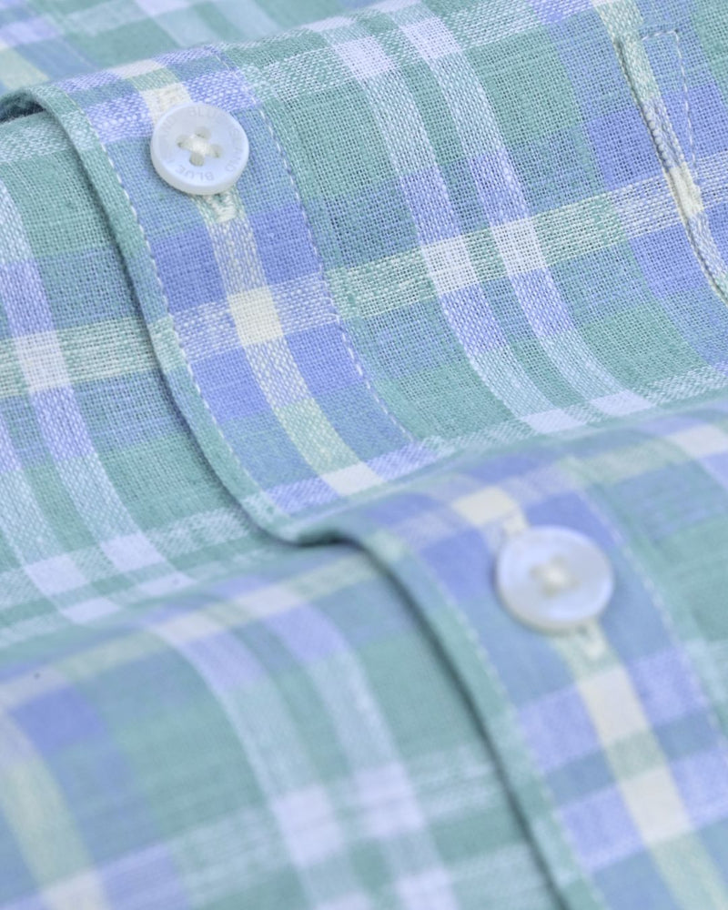 Green & Blue Multi Checks -Full-Bamboo Linen