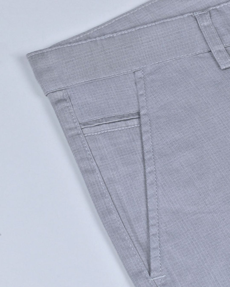Grey Mini Checks - 2 way stretch - COTTON PANT