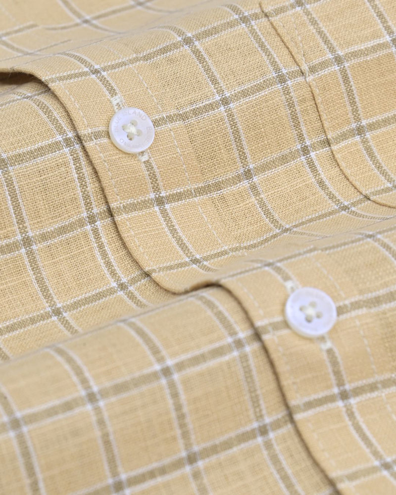 Sandal Orange Box Checks -Full-Bamboo Linen