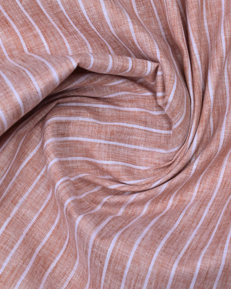 Copper Brown Stripes -Full-Bamboo Linen