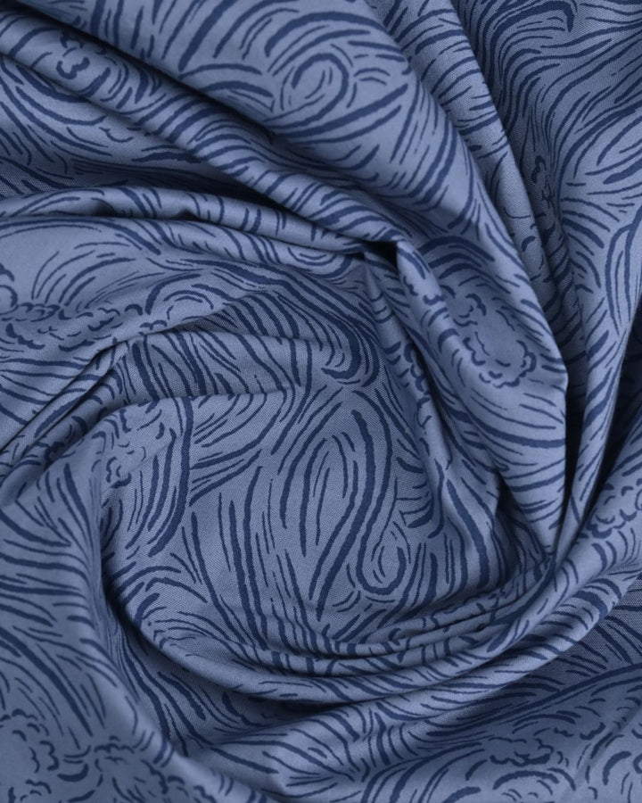 Slate Blue Ocean Print - Full-Stain Proof