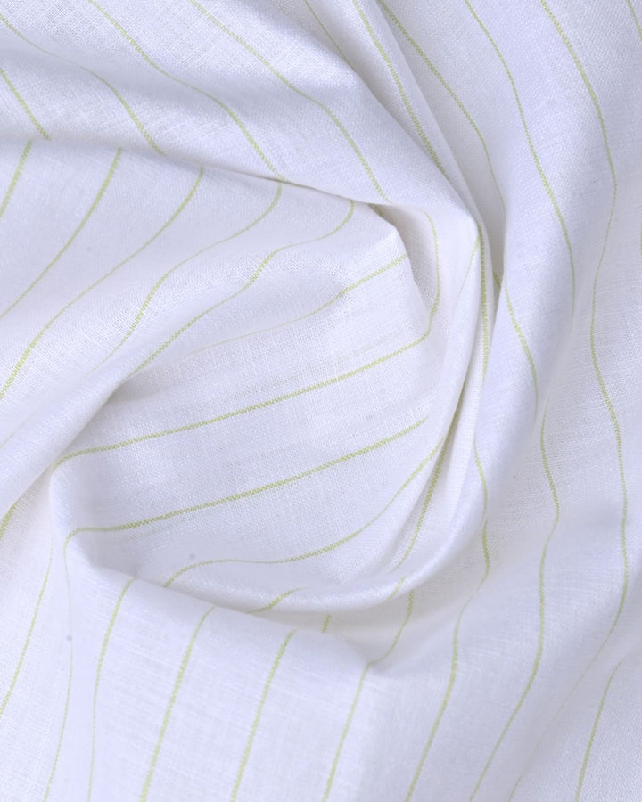 White & Radium Line Stripes -Full-Bamboo Linen