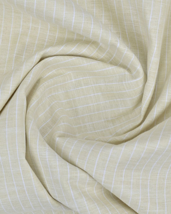 Cream & White Stripes -Full-Bamboo Linen