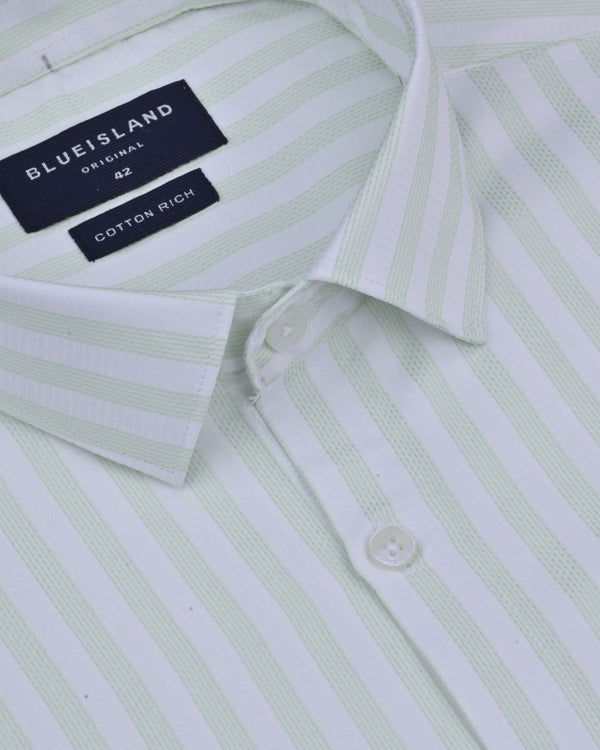 Green Lines & White Stripes - Full-Cotton Rich