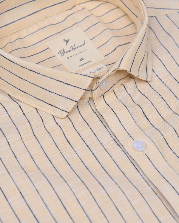 Golden Black Stripes -Full-Bamboo Linen