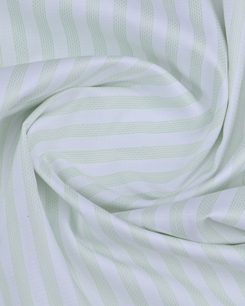 Green Lines & White Stripes - Full-Cotton Rich
