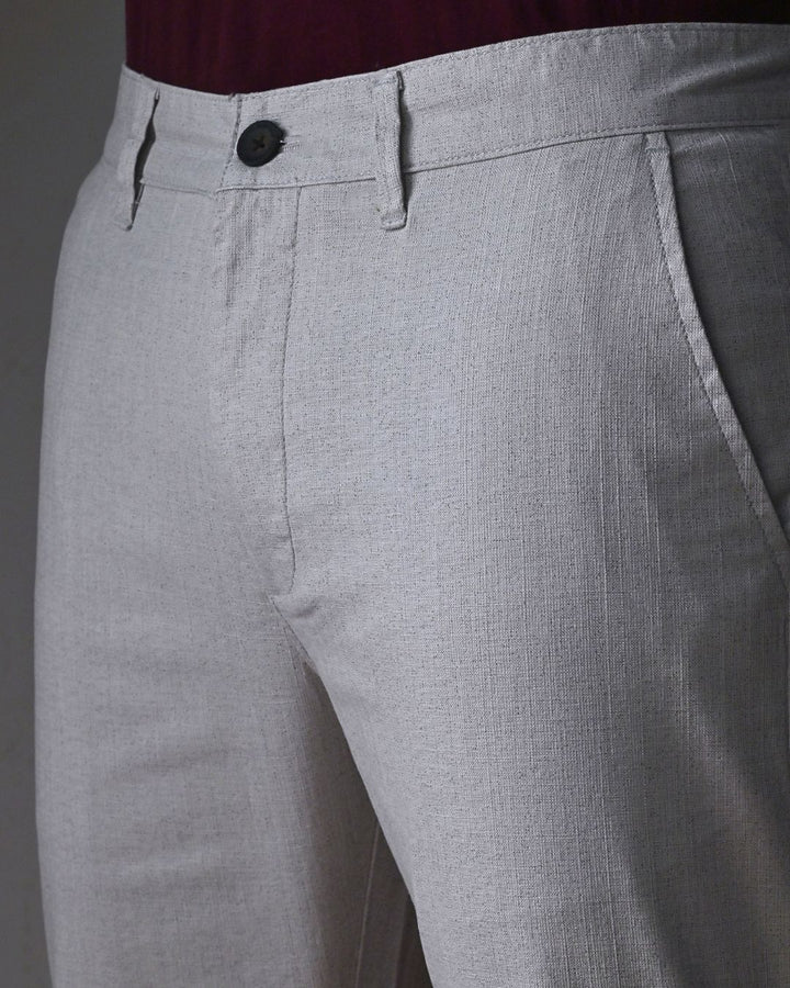 Dusty White Galaxy Printed - 2 way stretch - COTTON LINEN PANT