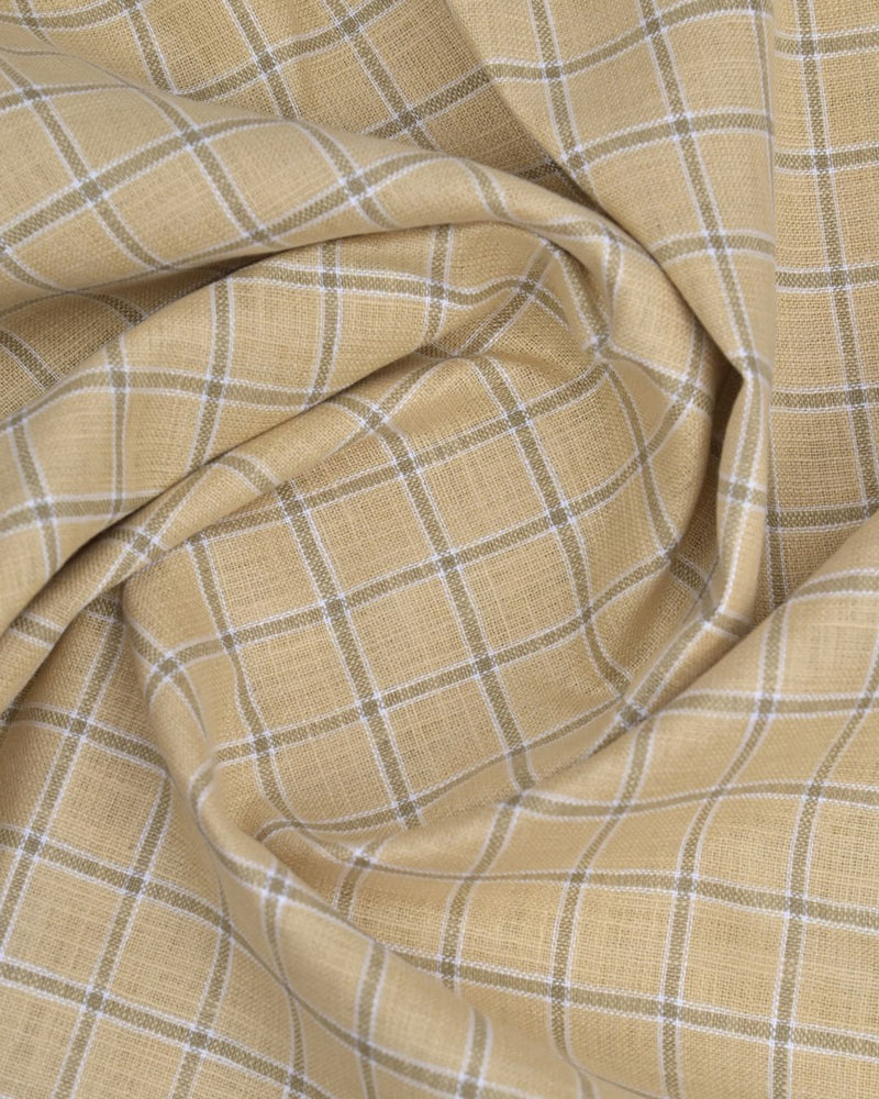 Sandal Orange Box Checks -Full-Bamboo Linen
