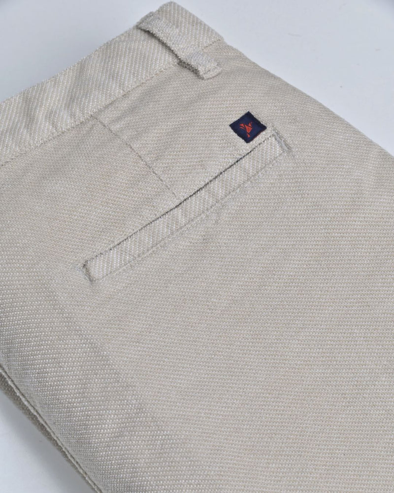 Cream Structured - Corduroy Pant