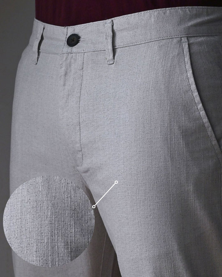 Dusty White Galaxy Printed - 2 way stretch - COTTON LINEN PANT