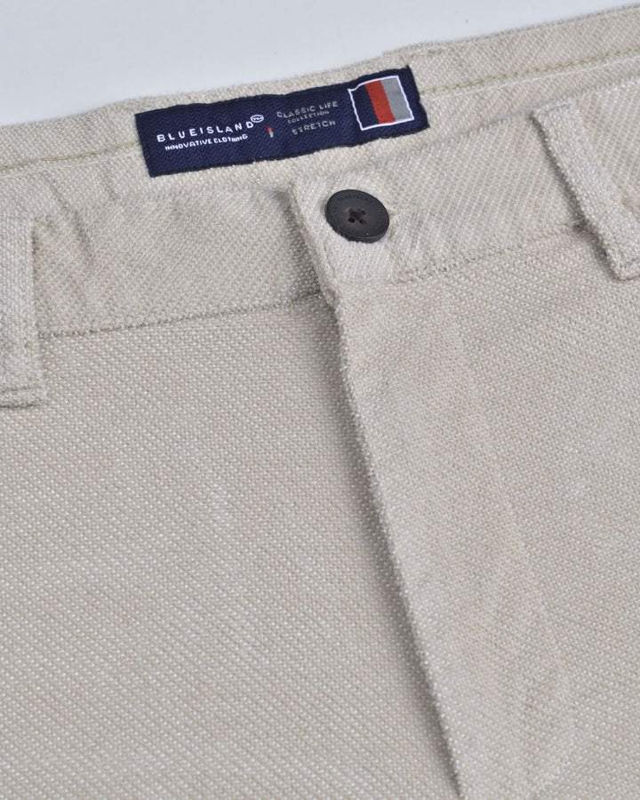Cream Structured - Corduroy Pant