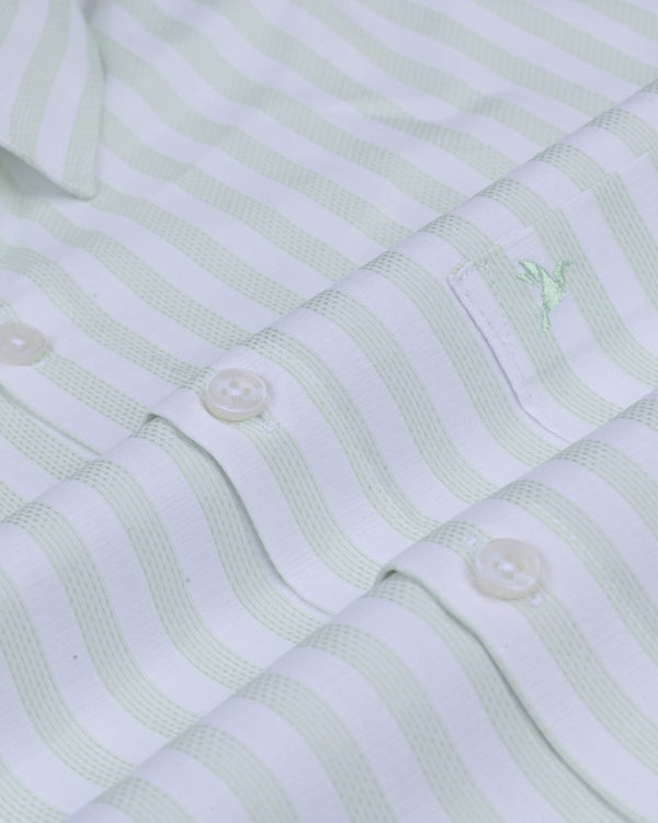 Green Lines & White Stripes - Full-Cotton Rich